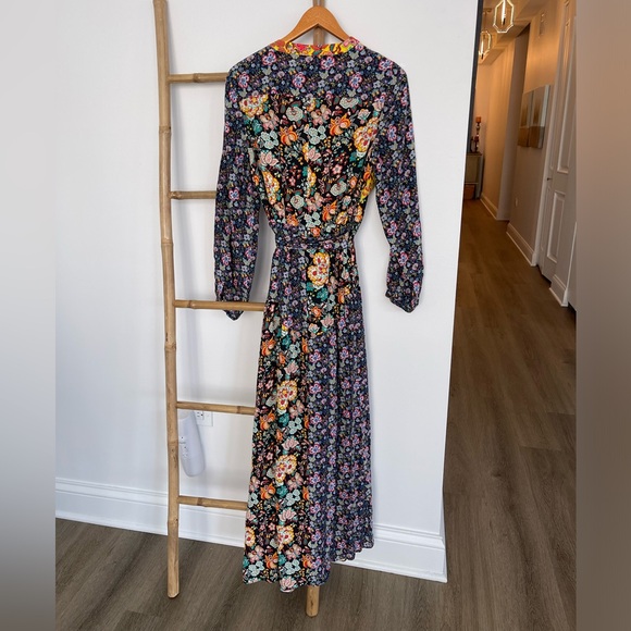 FRAME Floral Panel Wrap Dress, Medium - Picture 4 of 10